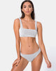 Imagen del sujetador de bikini Shani de canalé arrugado blanco