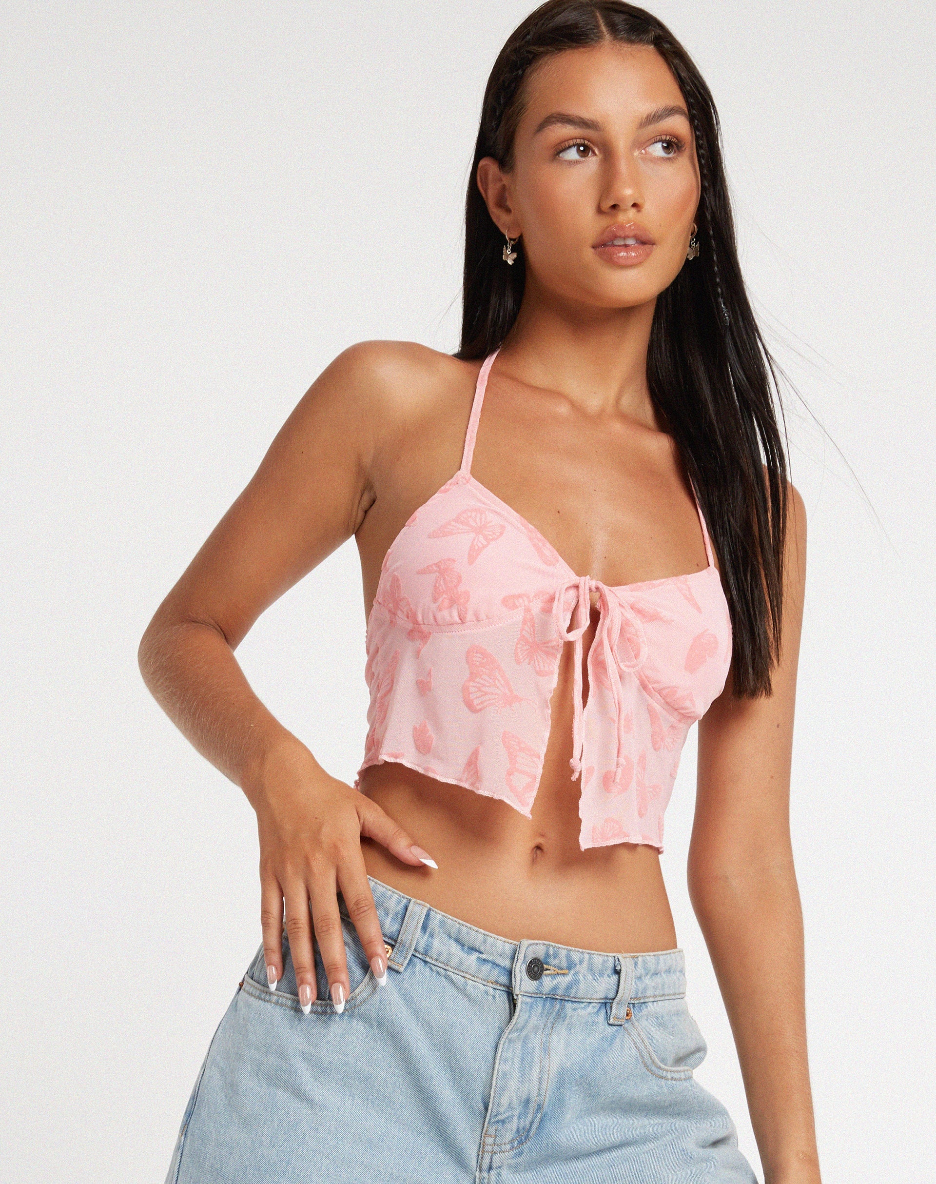 imagen de Shara Crop Top en Butterfly Pink Flock