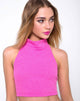Imagen de Sharma Crop Top de punto arrugado Rosa vivo