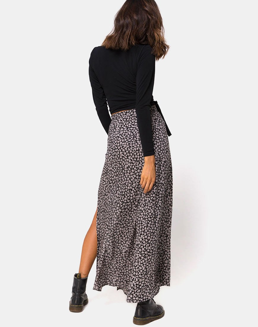 Imagen de Shayk Maxi Skirt in Ditsy Rose Negro