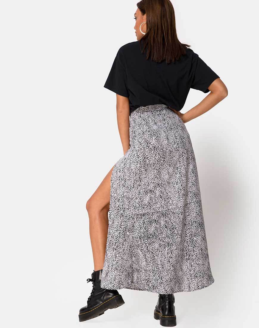 Imagen de Shayk Falda Midi en Leo Spot Blanco y Negro