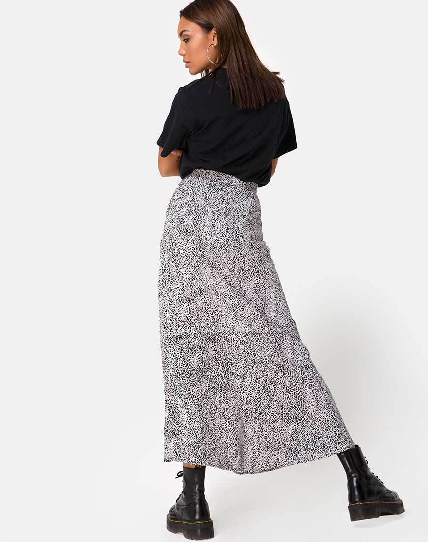 Imagen de Shayk Falda Midi en Leo Spot Blanco y Negro