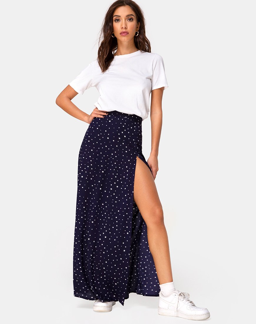 Imagen de Shayk Maxi Skirt in Starstruck Navy