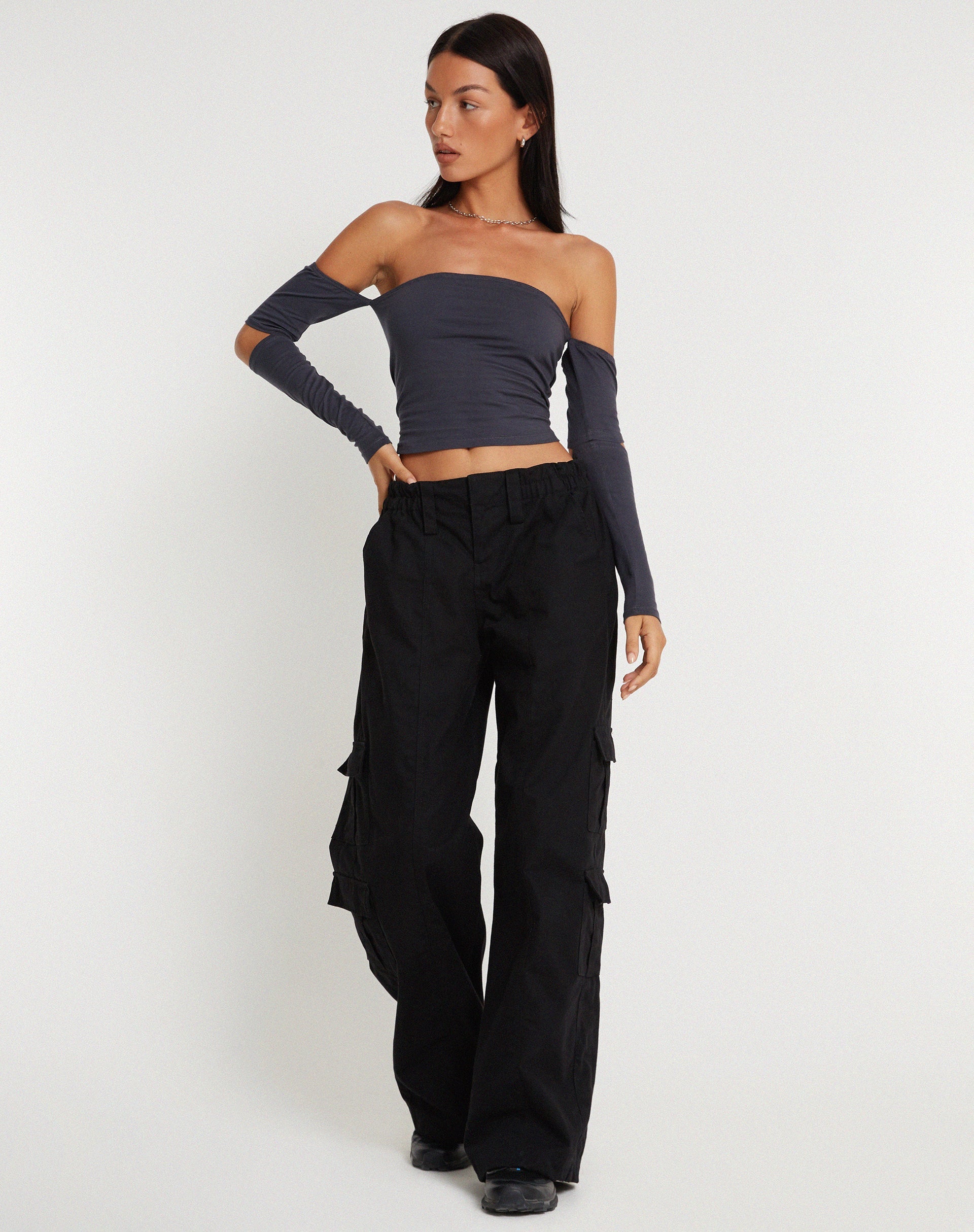 Imagen de Shelbo Bardot Crop Top en Ocean Storm