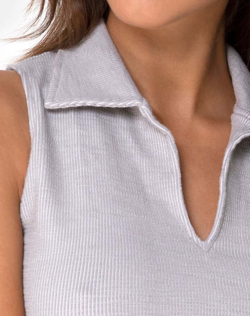 Imagen de Shenia Crop Top en canalé gris