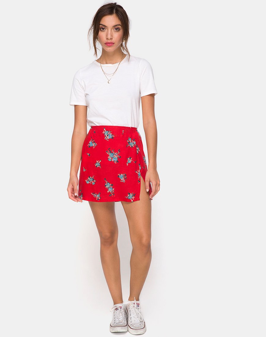 Imagen de la falda Sheny en rojo rosa soi