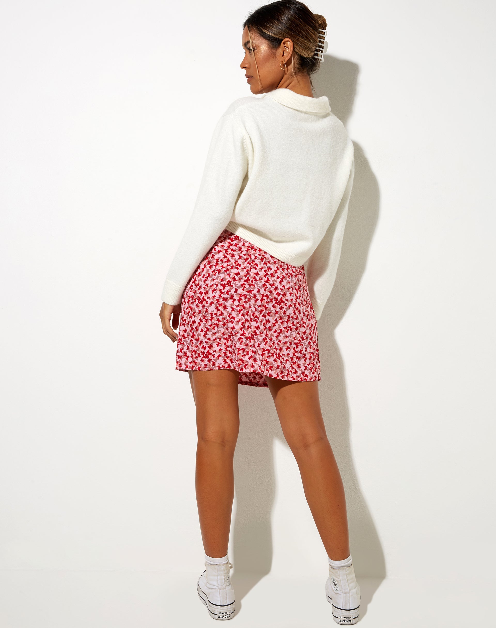 Imagen de Sheny Minifalda en Ditsy Butterfly Melocotón y Rojo