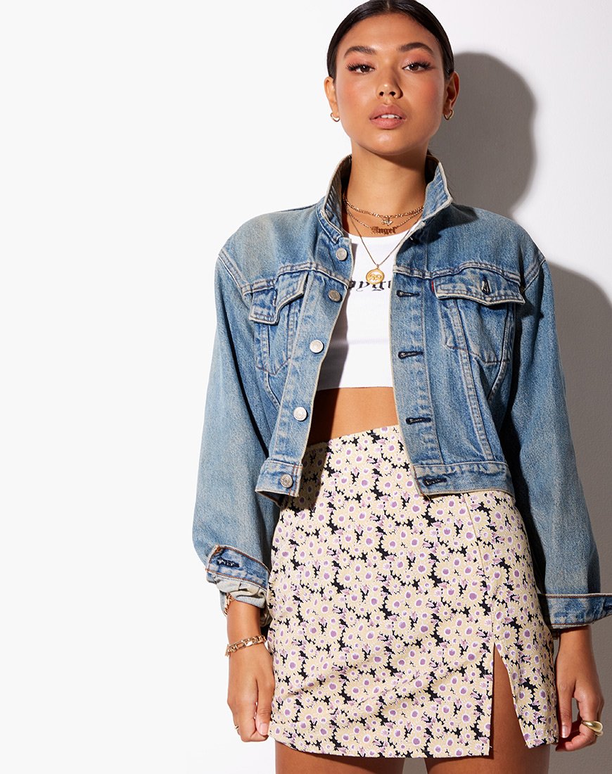 Imagen de la minifalda Sheny en crema Daisy Day