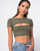 Imagen de Shim Cutout Crop Top en color caqui