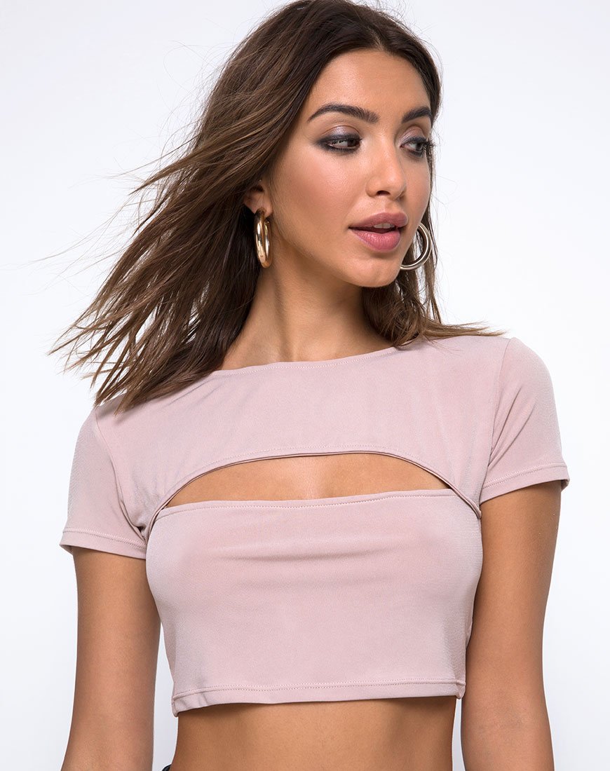 Top Shim Cutout en color nude