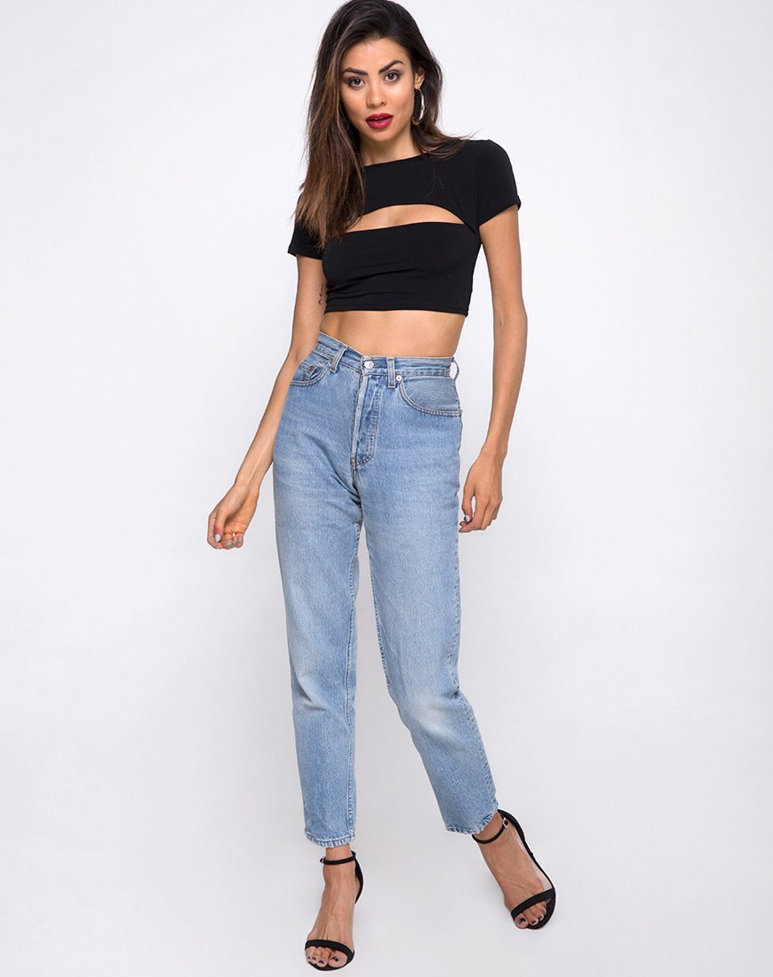 Imagen de Shim Cutout Crop Top en negro
