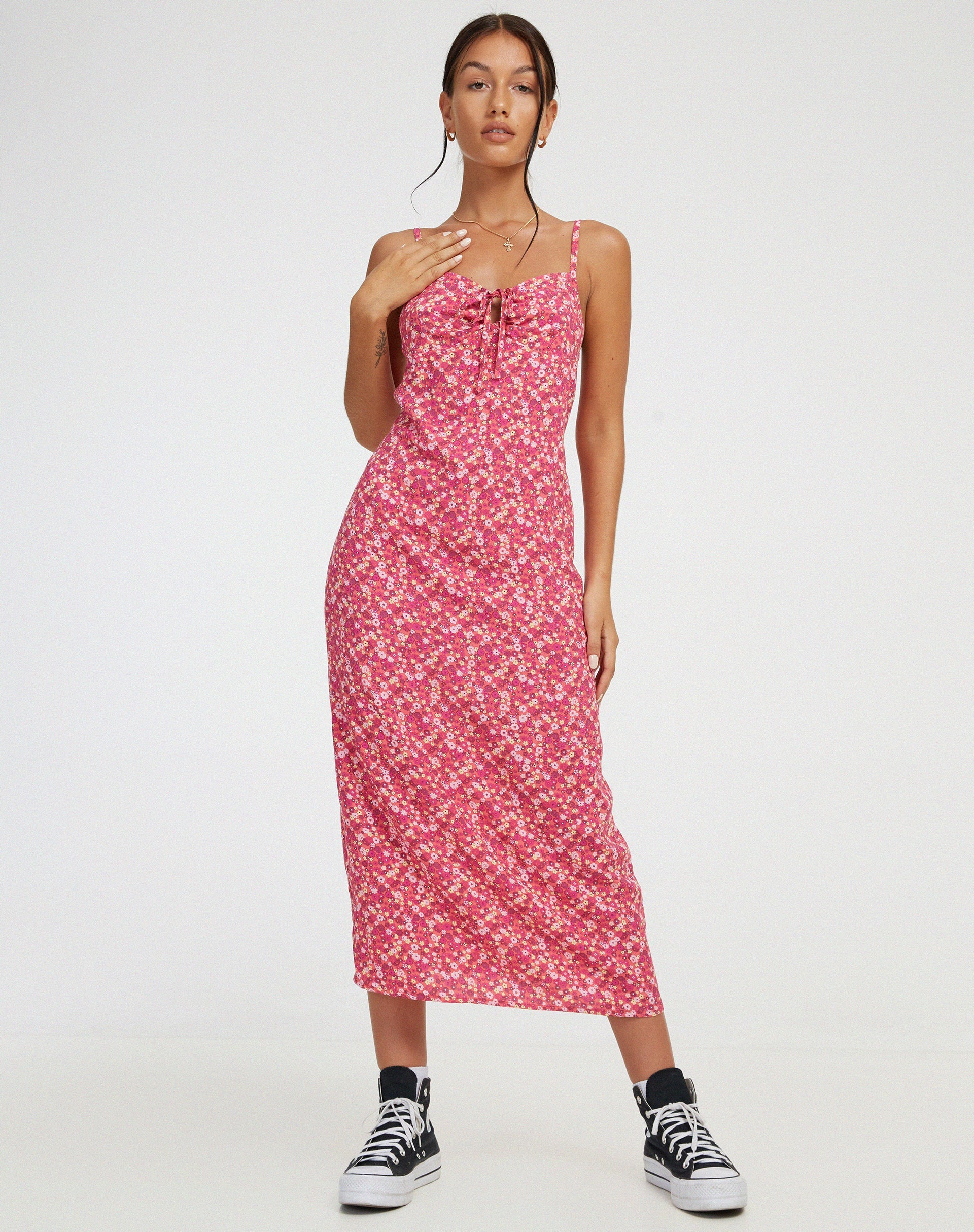 imagen de Shiori Midi Dress in Ditsy Floral PinkVestido Shiori Midi en Ditsy Floral Pink