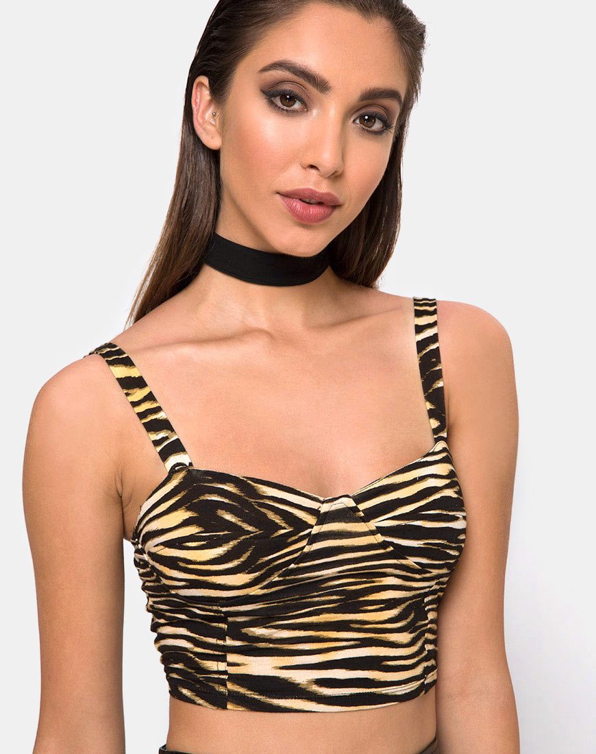 Camiseta Shistra Cropped Top en Zip's Zebra Marrón