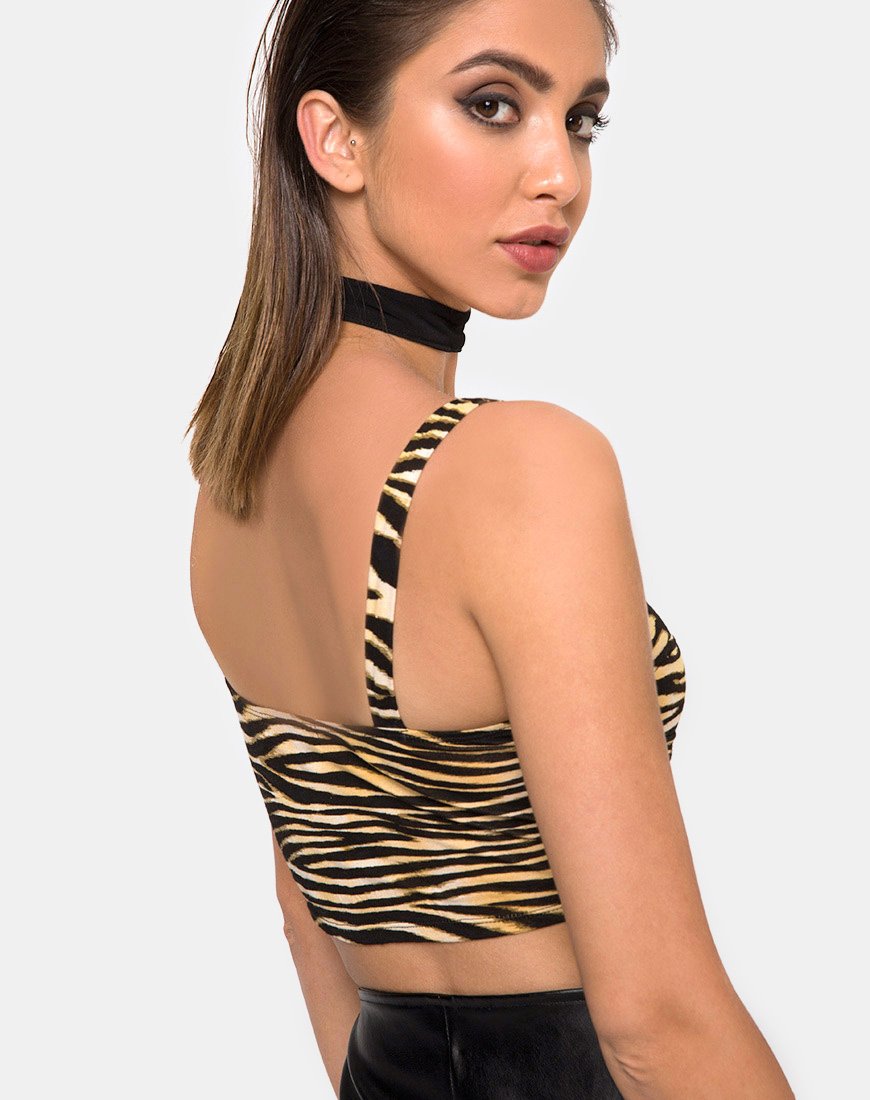 Camiseta Shistra Cropped Top en Zip's Zebra Marrón