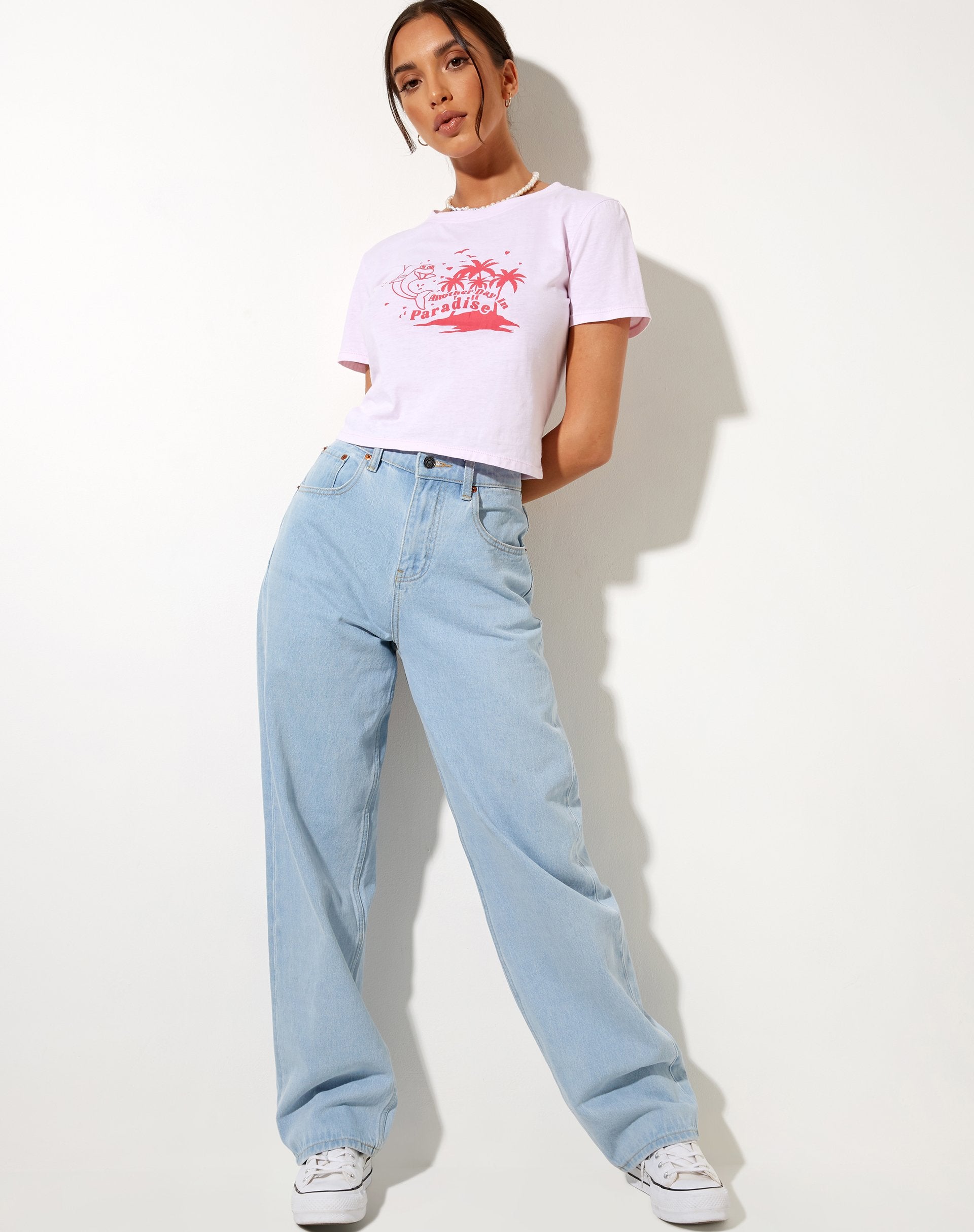 Imagen de Shrunk Tee in Baby Pink Paradise Dolphin