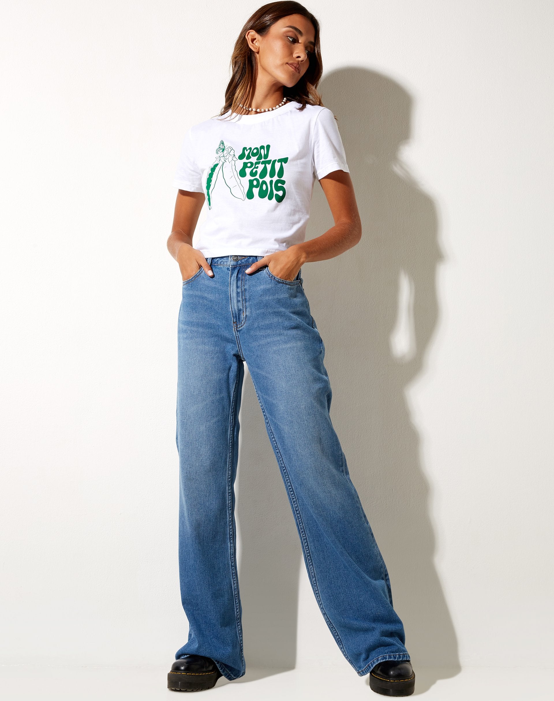Imagen de Shrunk Tee in White Mon Petit Pois