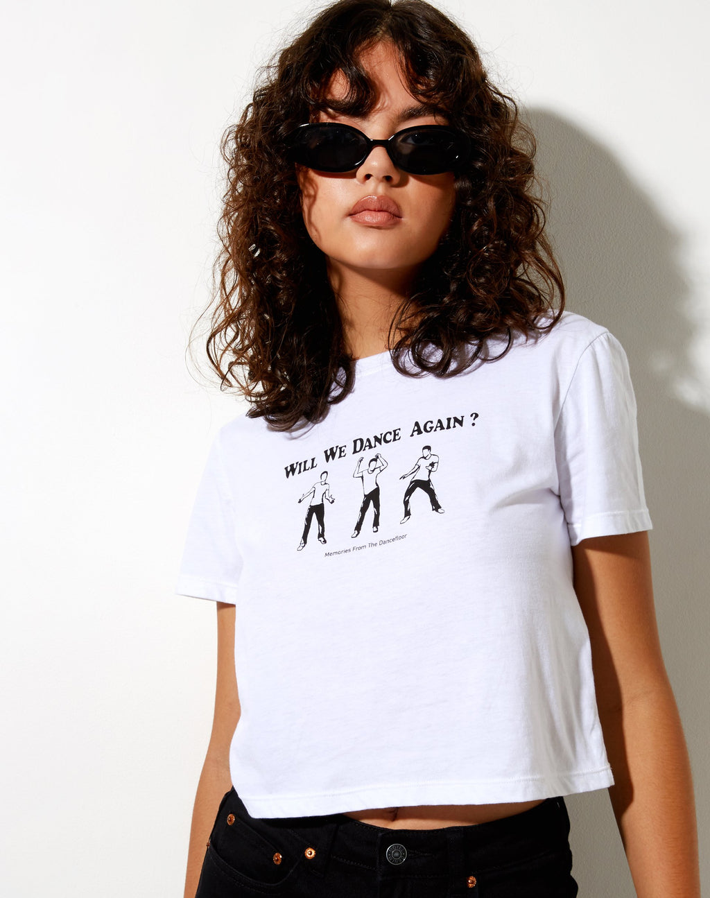 Camiseta encogida en blanco Will We Dance Again