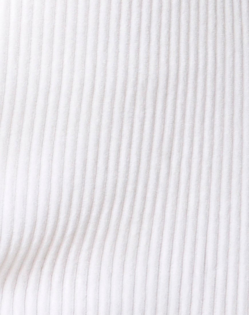 Imagen de la falda Midi Cheri de canalé de terciopelo Blanca