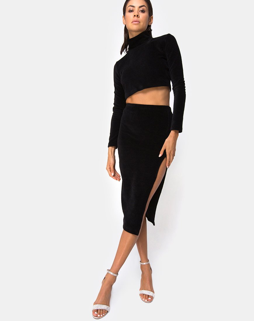 Imagen de Shureen Crop Top en canalé Negro