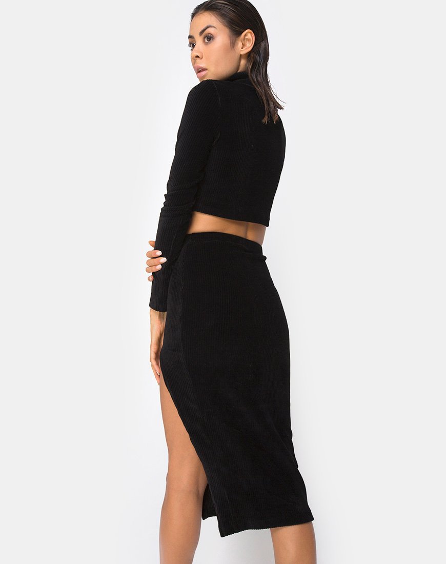 Imagen de Shureen Crop Top en canalé Negro
