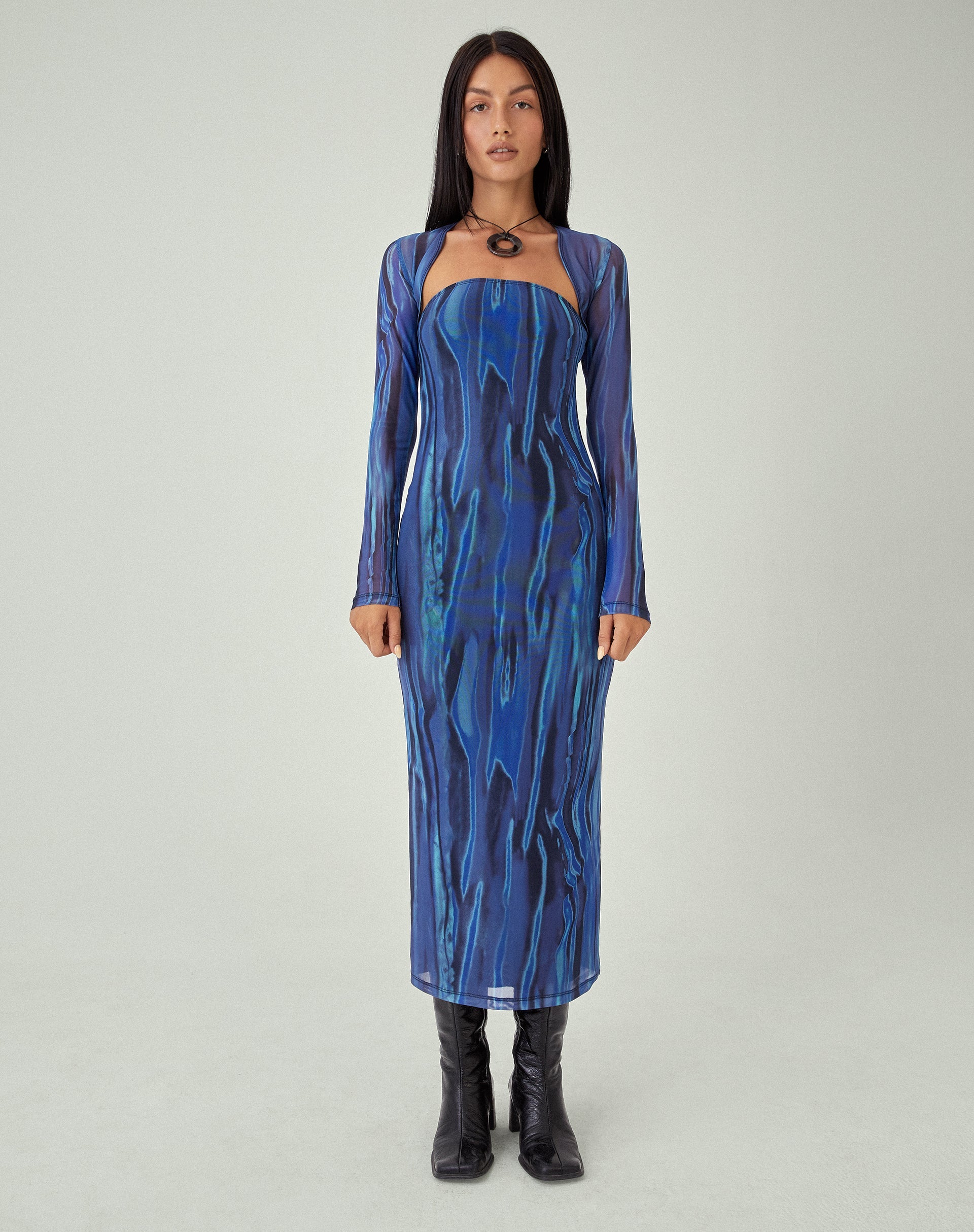 imagen de MOTEL X JACQUIE Shuro Maxi Dress in Colour Bleed Blue