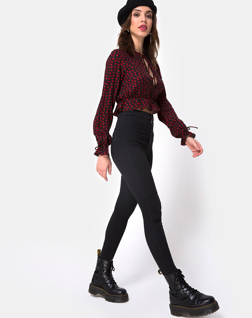 Imagen de Sibel Top en Dotty Rose Negro
