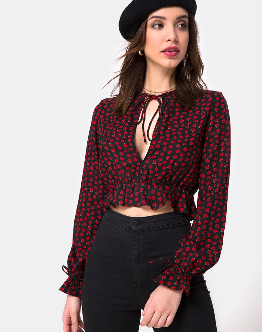 Imagen de Sibel Top en Dotty Rose Negro