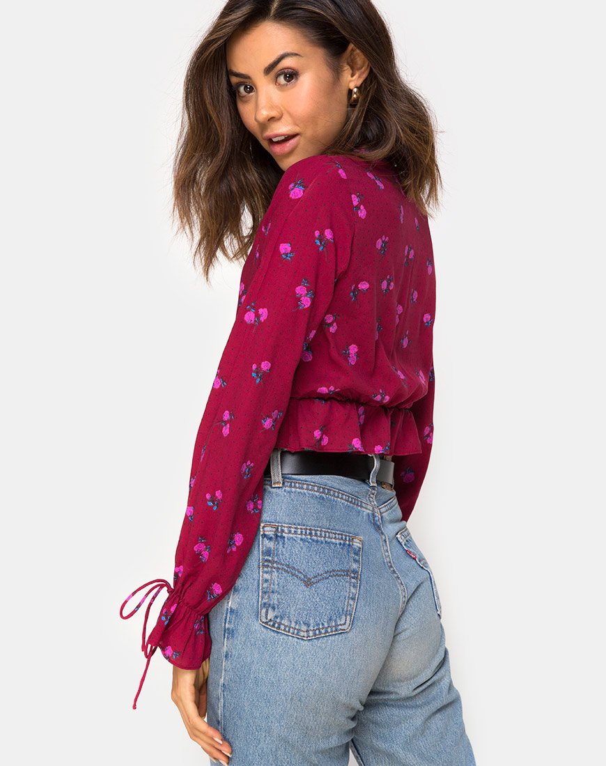 Top Sibel en rosa magenta