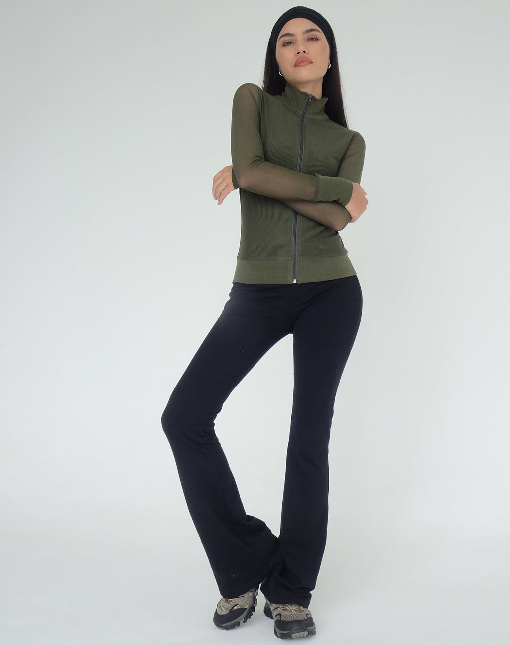 Signe Regular Bootcut Tailored Pantalones en Lycra Negro
