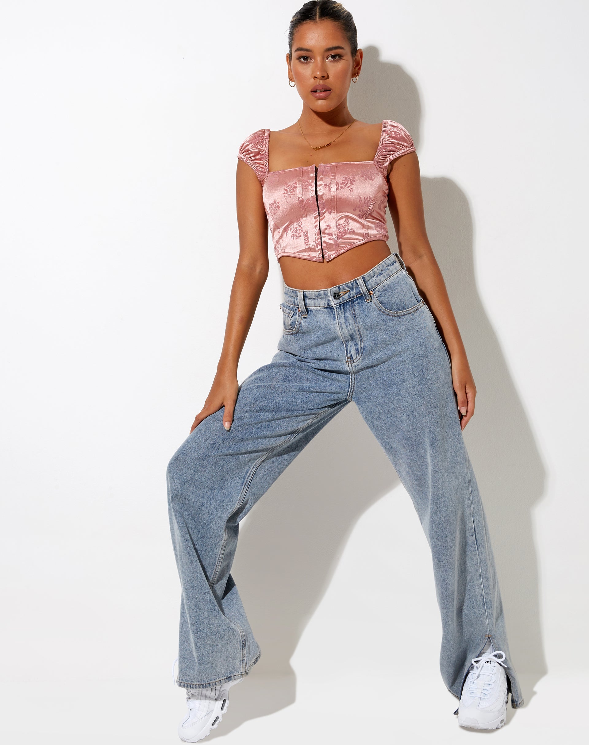 Imagen de Silicia Corset Top en Rosa Flock Rosa Pálido