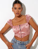 Imagen de Silicia Corset Top en Rosa Flock Rosa Pálido