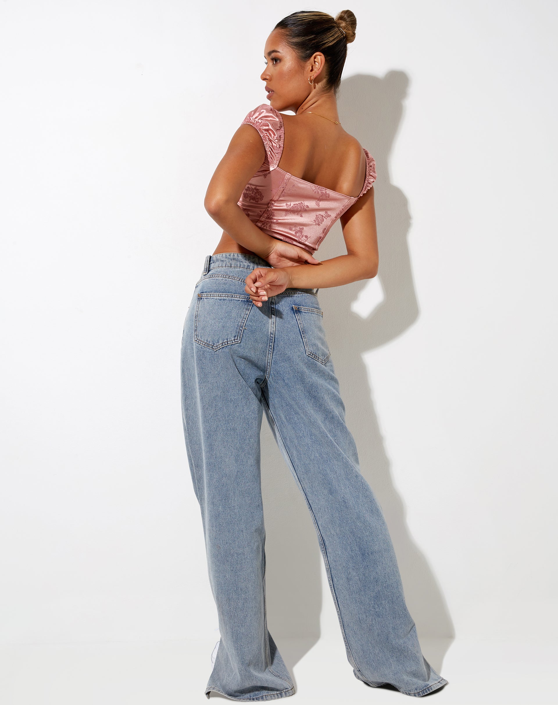 Imagen de Silicia Corset Top en Rosa Flock Rosa Pálido