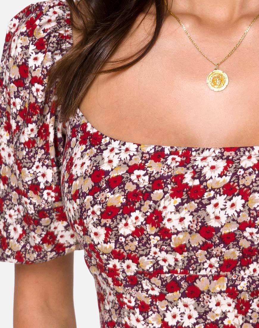 Imagen de Silvia Top en Encanto Floral Rojo