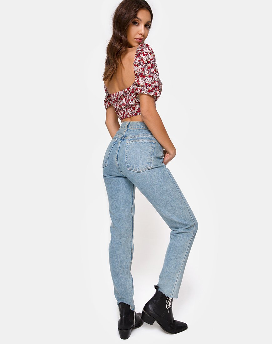 Imagen de Silvia Top en Encanto Floral Rojo