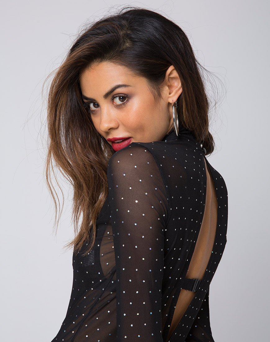 Unitard Sita en Red Cristal Negro