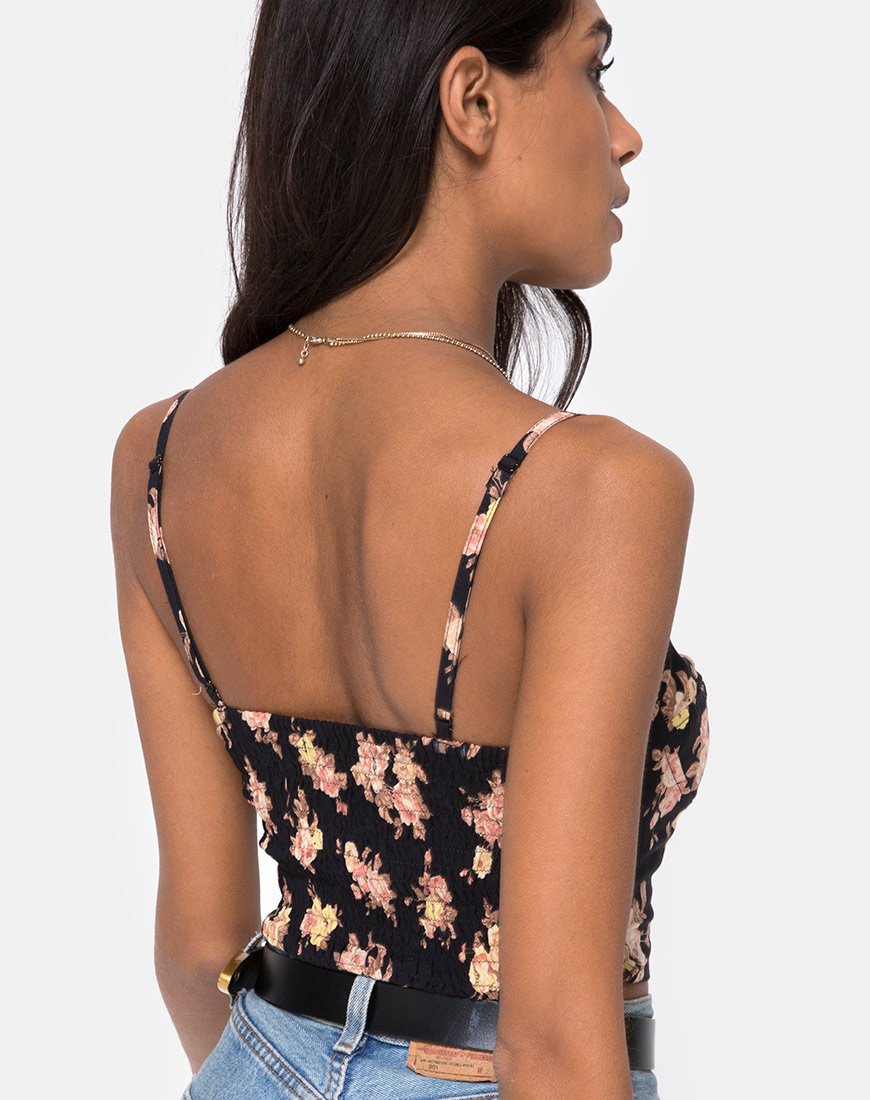 Siven Crop Top Rosa Antiguo Negro