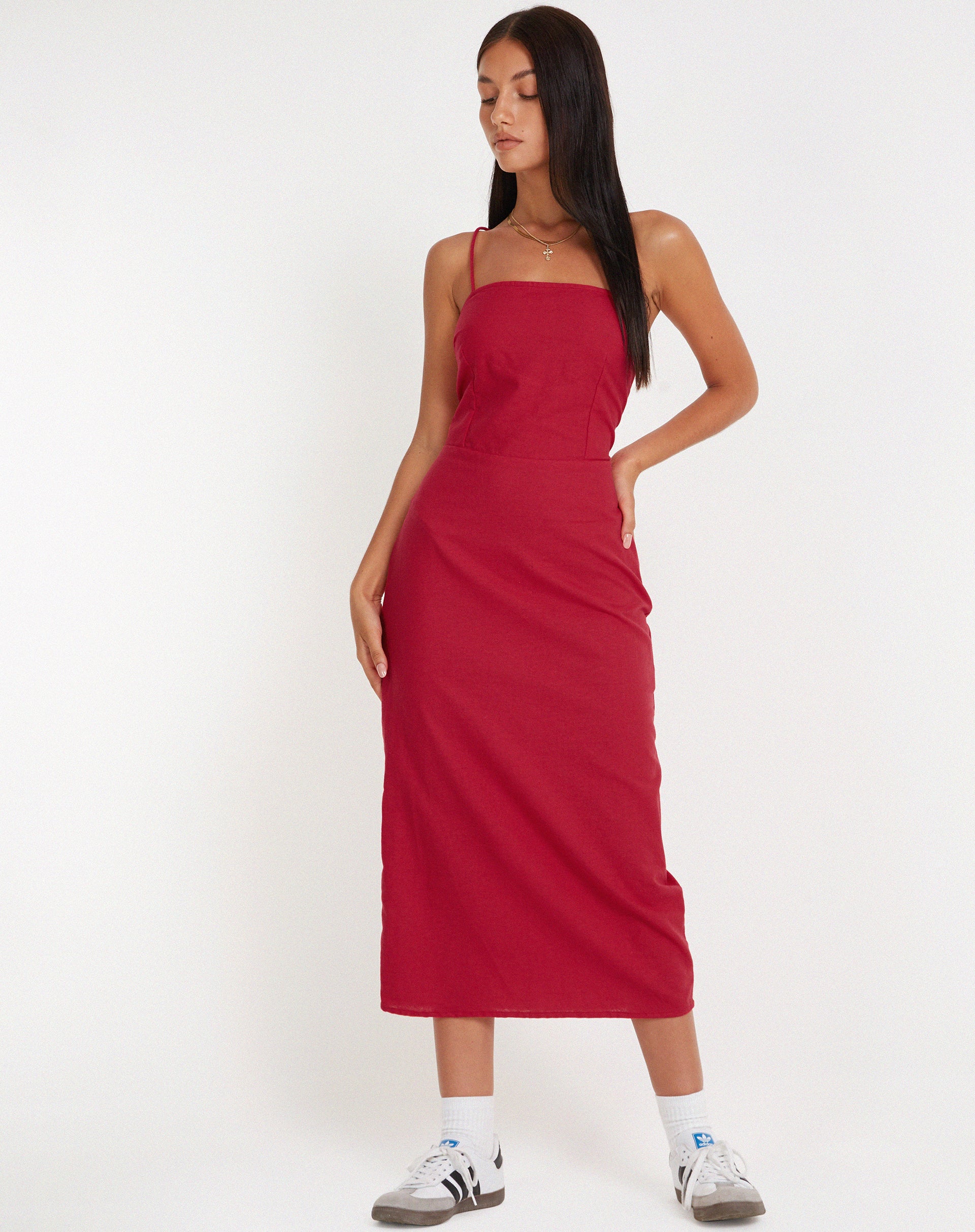 imagen de Sky Midi Dress in Tango Red