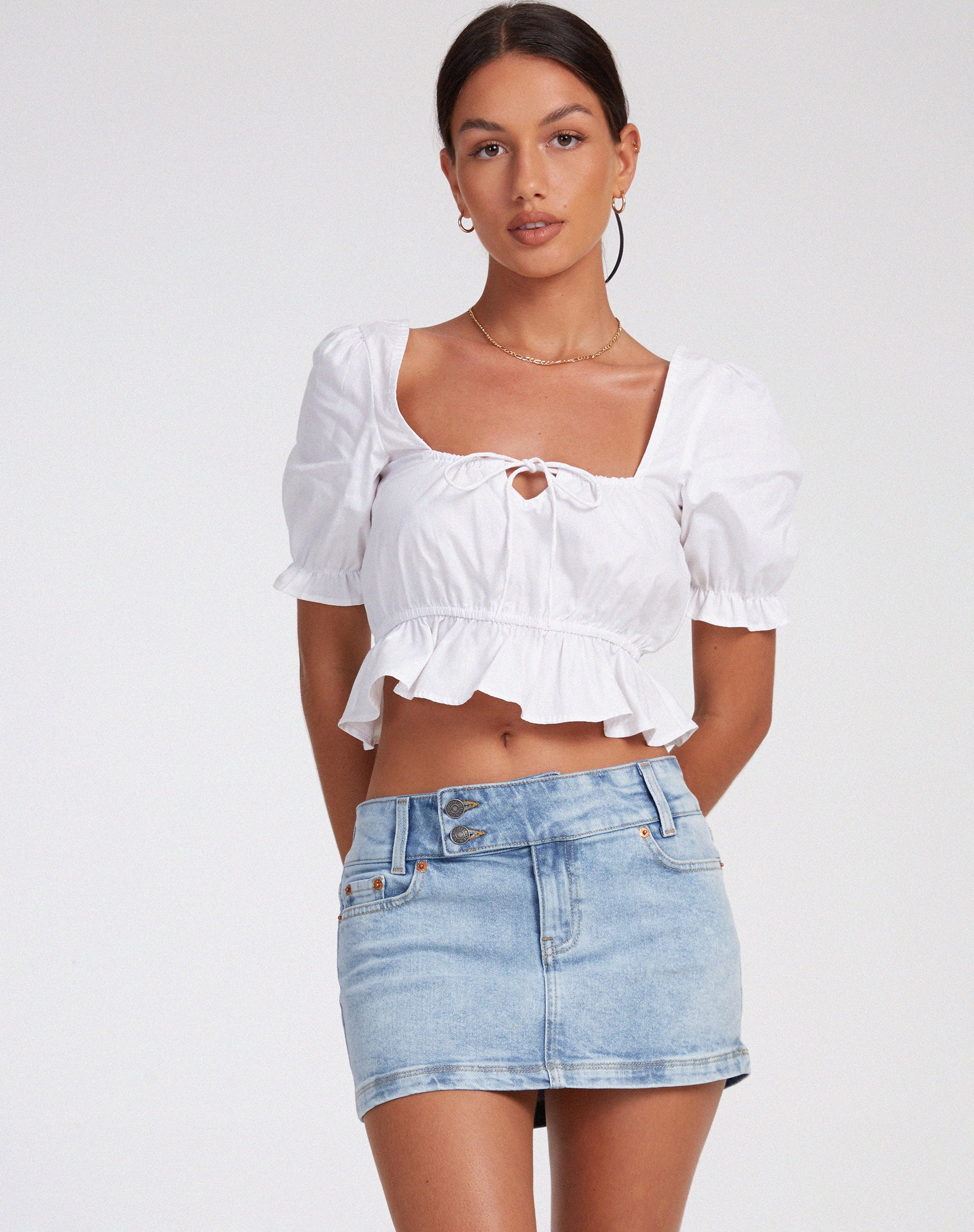 imagen de Slate Crop Top en popelín blanco
