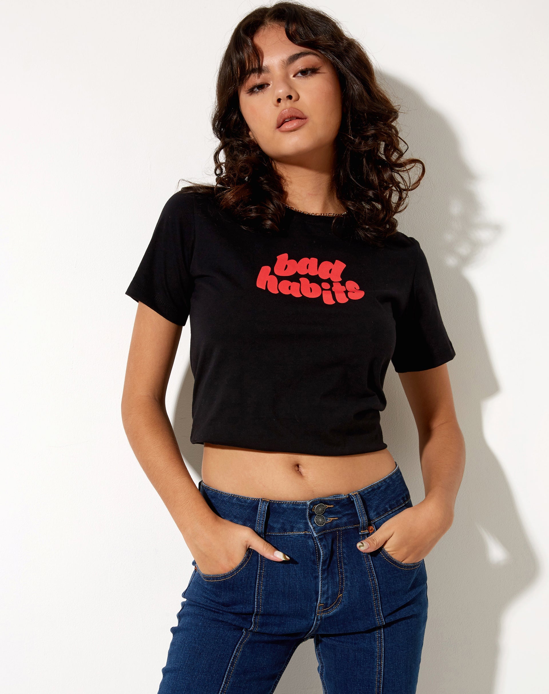Imagen de Shrunk Tee in Black Bad Habits