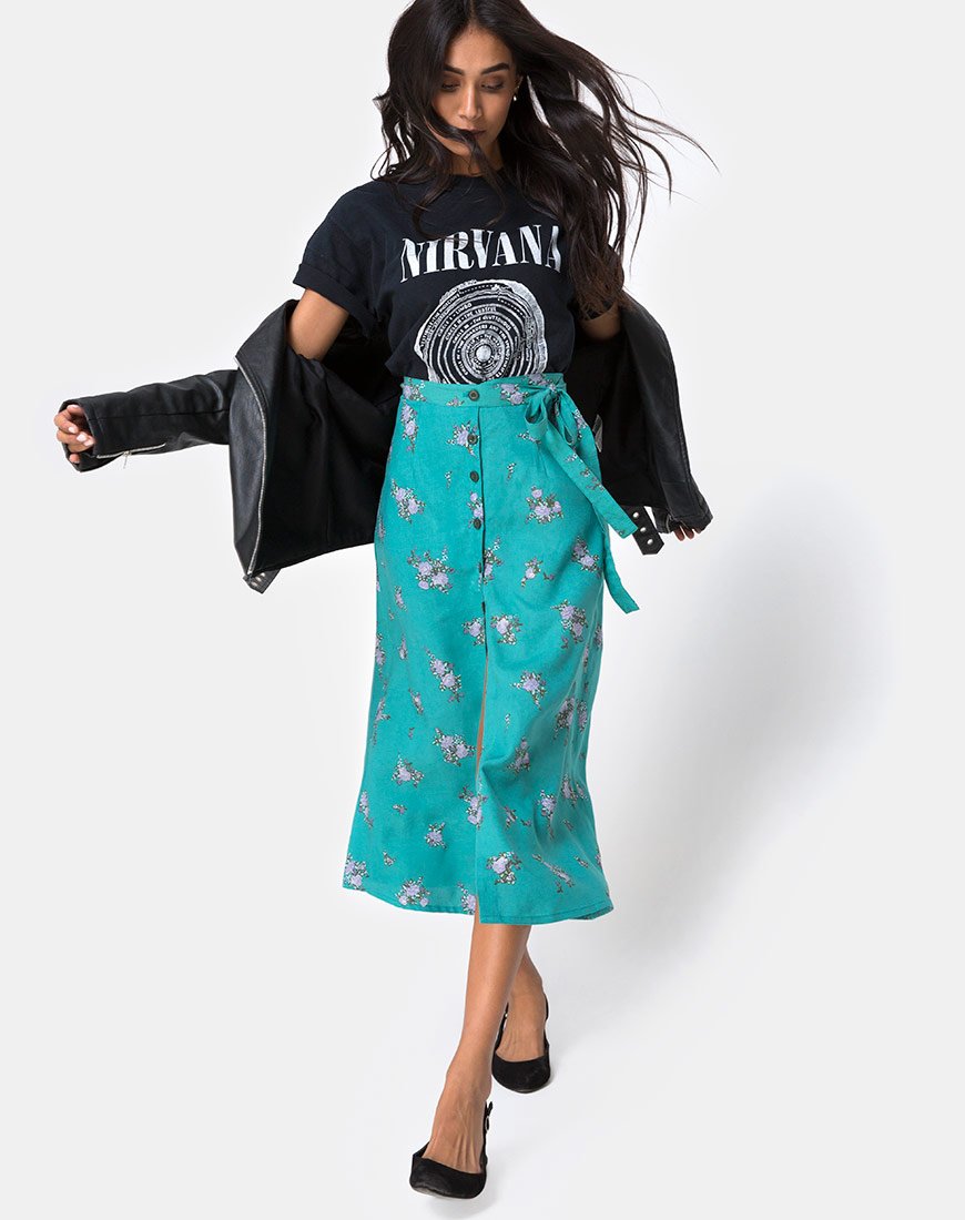 Imagen de la falda Prema Midi en Soi Rosa Verde