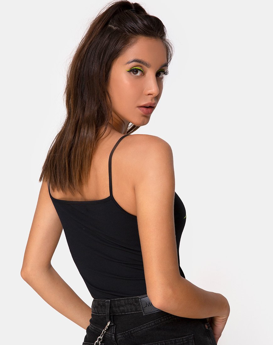 Imagen de Solemo Corpiño en Negro con Tribal Verde