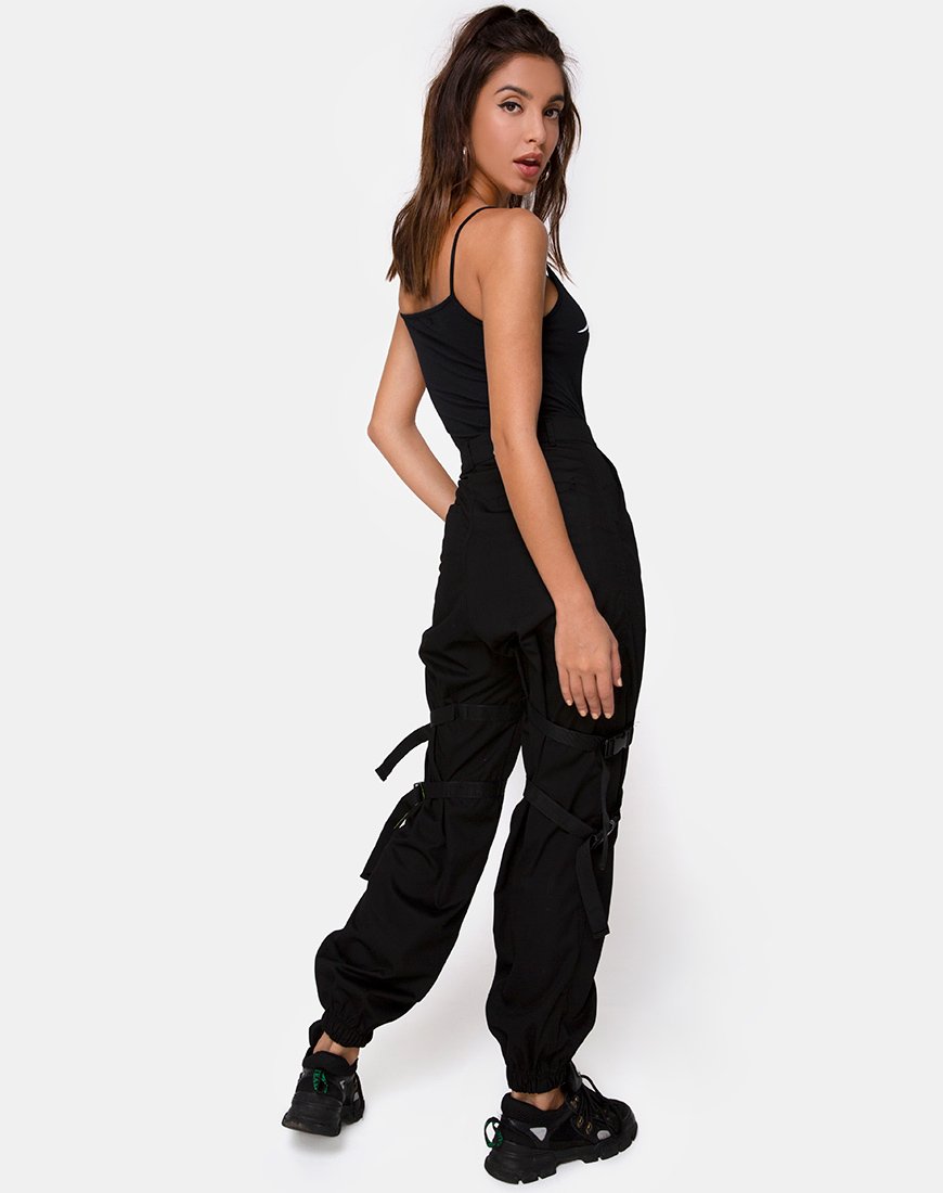 Imagen de Solemo Corpiño en Negro con Tribal Blanco