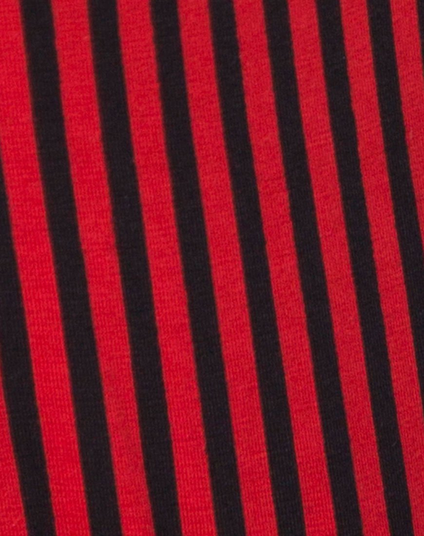 Imagen de Solemo Corpiño en Mini Rayas Rojo y Negro