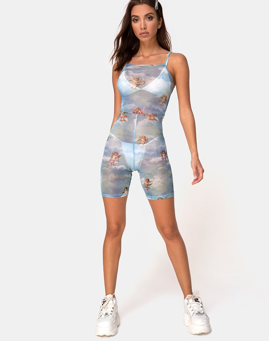Imagen de Solina Unitard en malla Angel Sky Blue
