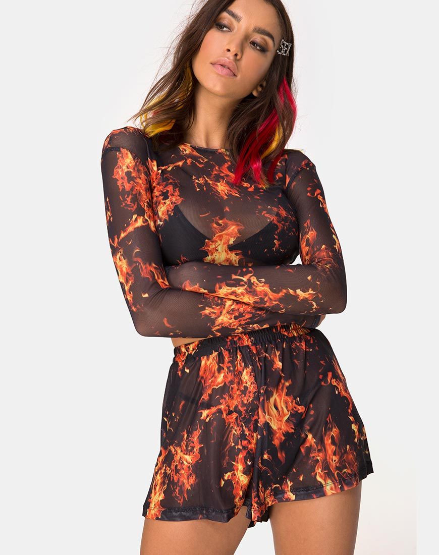 Imagen de Bonnie Crop Top en malla fuego