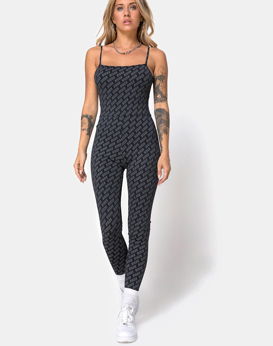 Solita Unitard en diagonal Disco Plata