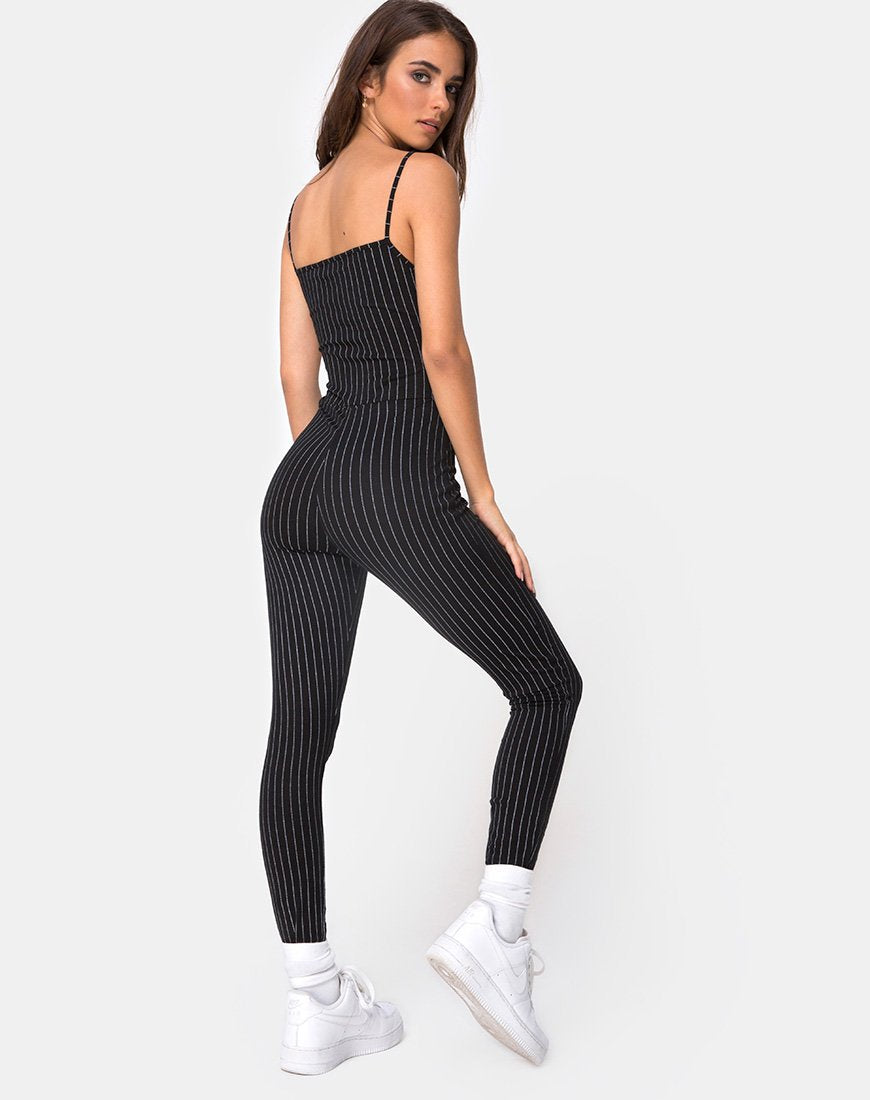 Solita Unitard a rayas negro