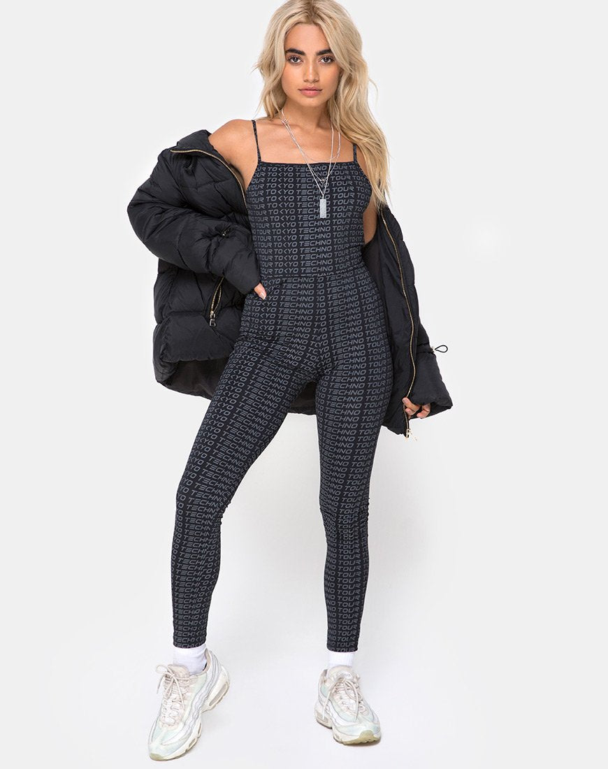 Solita Unitard en Tokio Techno Tour Negro