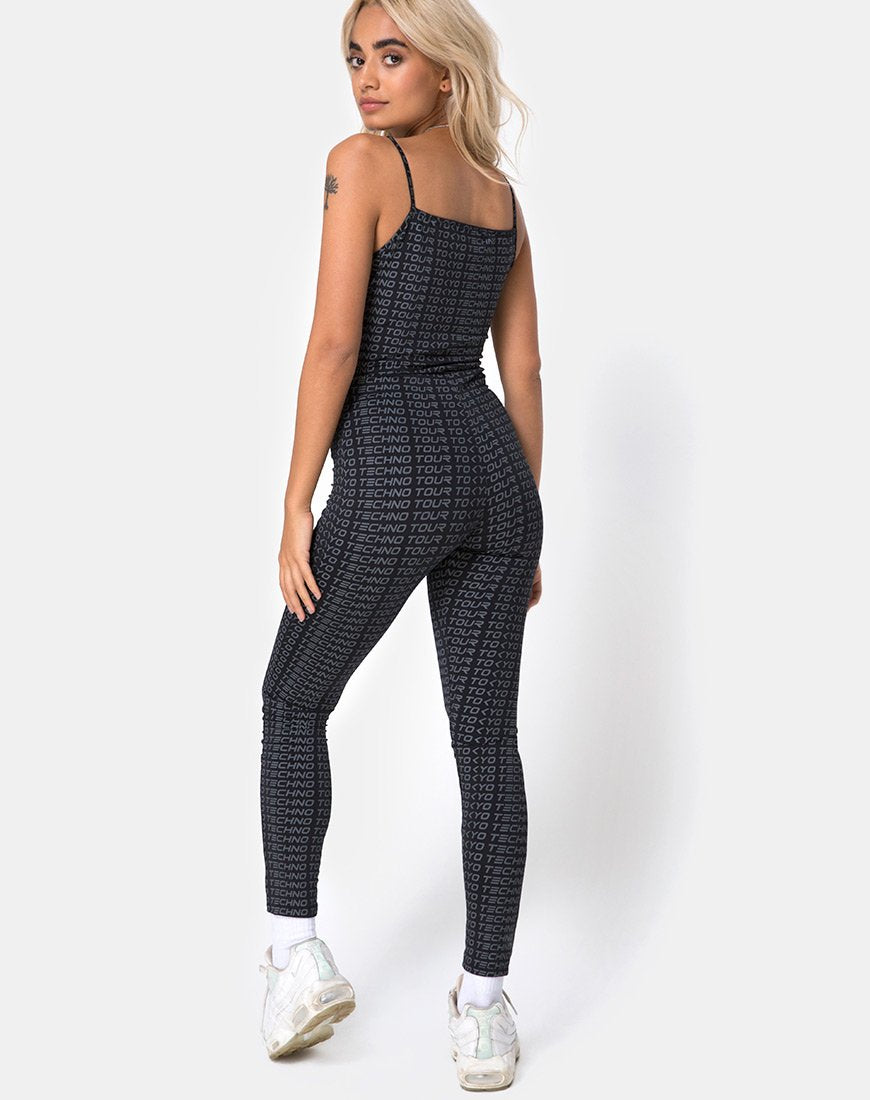 Solita Unitard en Tokio Techno Tour Negro