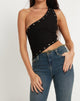 Imagen de Soyuna Crop Top Asimétrico en Negro con Ojal